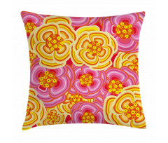 Funky Vibrant Flowers Pillow Cover