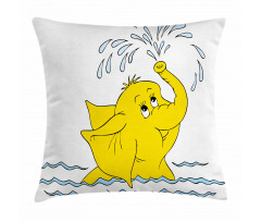Cartoon Elephant Water Pillow Cover