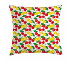 Graphic Colored Cherries Pillow Cover