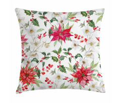 Christmas Flowers Buds Pillow Cover
