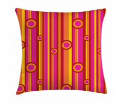 Stripes Circles Vibrant Pillow Cover