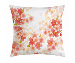 Vibrant Sakura Flowers Pillow Cover