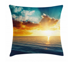 Majestic Sunset over Sea Pillow Cover