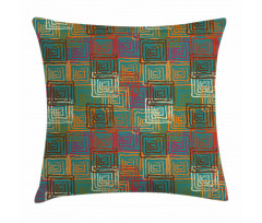 Grunge Folk Rainbow Pillow Cover