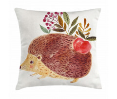 Hedgehog Watercolor Pillow Cover