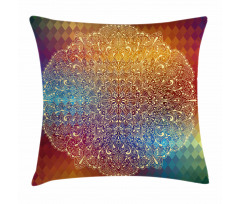 Oriental Floral Detail Pillow Cover