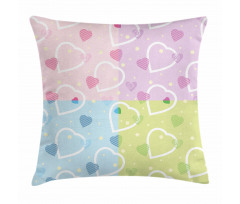 Hearts Dots Colorful Pillow Cover