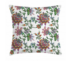 Vintage Floral Ornaments Pillow Cover