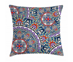 Circular Floral Pillow Cover