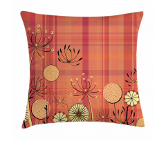 Umbellifer Flower Tartan Pillow Cover