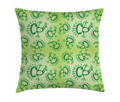 Doodle Style Alien Frogs Pillow Cover