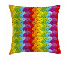 Rainbow Colored Flowers Pillow Cover