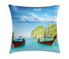 Boat Maya Bay Thailand Pillow Cover