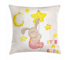 Cartoon Bunny Stars Moon Pillow Cover