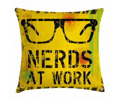 Nerds at Work Grungy Pillow Cover