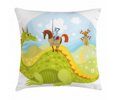 Knight and His Horse Pillow Cover