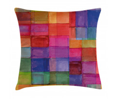 Rainbow Colors Squares Pillow Cover