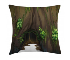 Fantasy Tree Cave Moss Pillow Cover