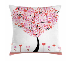 Heart Shaped Tree Pillow Cover