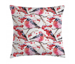 Birds Branches Berries Pillow Cover