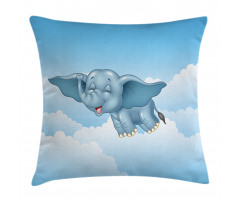 Baby Elephant and Clouds Pillow Cover