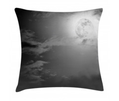 Full Moon and Clouds Pillow Cover