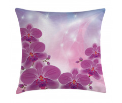 Exotic Orchid Flowers Pillow Cover