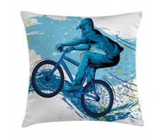 Bicyclist Color Splashes Pillow Cover