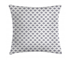 Grey Squares Flowers Pillow Cover