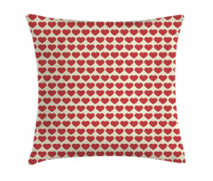 Vibrant Red Hearts Pillow Cover