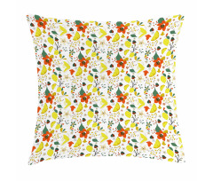 Spring Lemons Leaves Pillow Cover