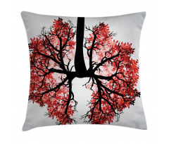 Human Lung Floral Healthy Pillow Cover