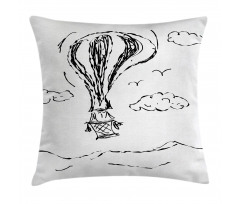 Hot Air Balloon Clouds Pillow Cover