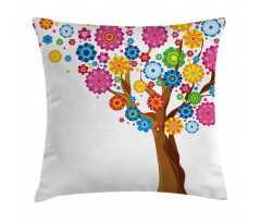 Tree Vibrant Blooms Pillow Cover