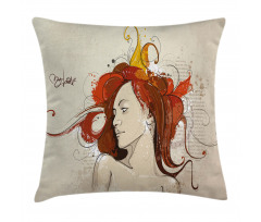 Muse Woman Grungy Mystic Pillow Cover