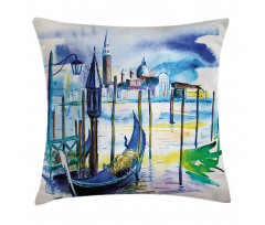 Boat in Venice Italy Pillow Cover