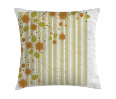 Retro Swirled Flowers Pillow Cover