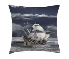 Caribbean Pirates Ship Pillow Cover