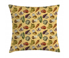 Sketchy Vegetables Pillow Cover