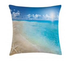 Sunny Seashore and Shells Pillow Cover