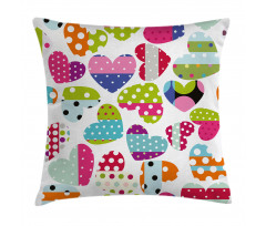 Heart Patches and Dots Pillow Cover