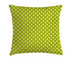 Lime Vintage Polka Dots Pillow Cover