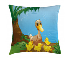 Duck and Ducklings Pillow Cover