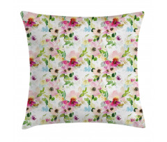 Spring Flowers Pastel Pillow Cover
