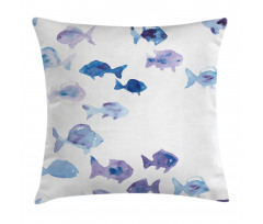 Watercolor Fishes Pillow Cover