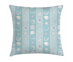 Sea Animals and Shells Pillow Cover