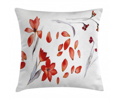 Autumn Flowers Petals Pillow Cover