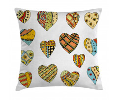Heart Shapes Pattern Pillow Cover