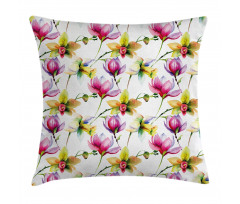 Vibrant Magnolia Flower Pillow Cover
