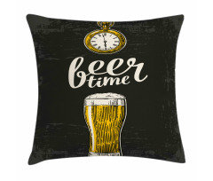 Beer Time and Old Watch Pillow Cover